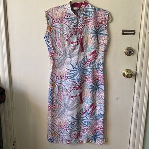 Vintage Moonglow California Asian-style sheath dress. Size 9